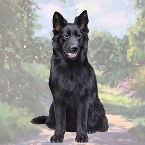 Black German Shepherd stone coasters